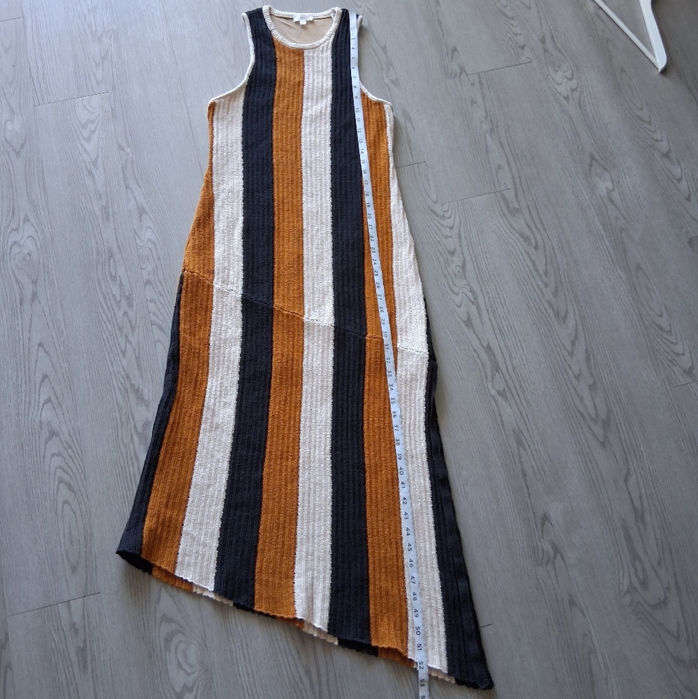A.L.C. Marco Vertical Stripe Cotton Pointelle Maxi Dress - Picture 15 of 16